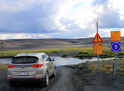 Only 4x4 SUVs qualify for crossing a river in the Icelandic Highlands