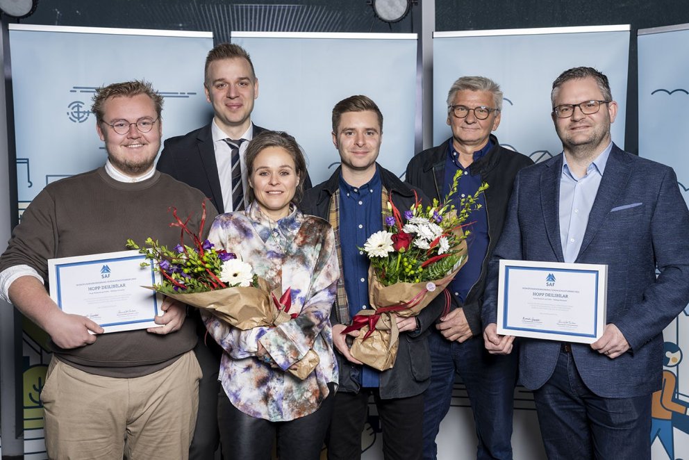 Hopp deilibílar hlutu nýsköpunarviðurkenningu ferðaþjónustunnar 2022. Eyþór Máni Steinarsson, Eiríku…