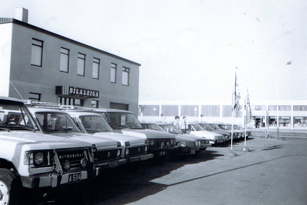 Afgreiðsla Bílaleigu Akureyrar við Tryggvabraut 12 árið 1983.
