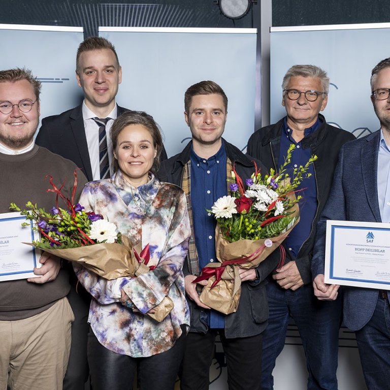 Hopp deilibílar hlutu nýsköpunarviðurkenningu ferðaþjónustunnar 2022. Eyþór Máni Steinarsson, Eiríku…