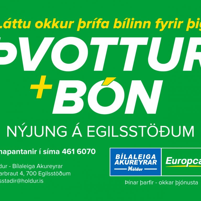 Þvottur og bón á Egilsstöðum